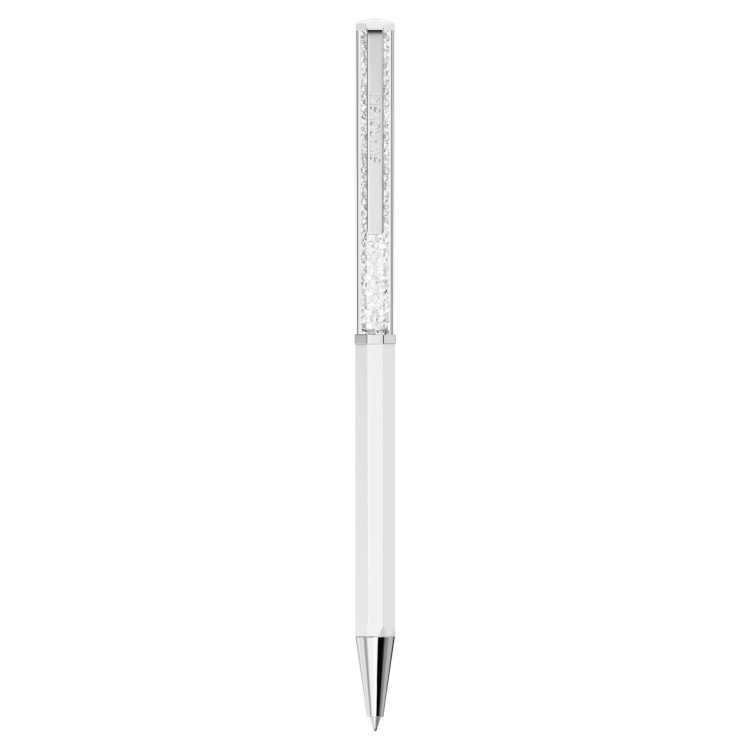 Crystalline ballpoint pen White lacquered, Chrome plated
